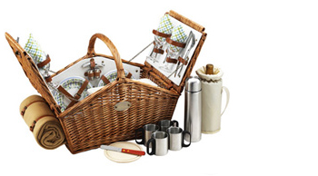 Huntsman Basket for 4 w/coffee set & blanket 
